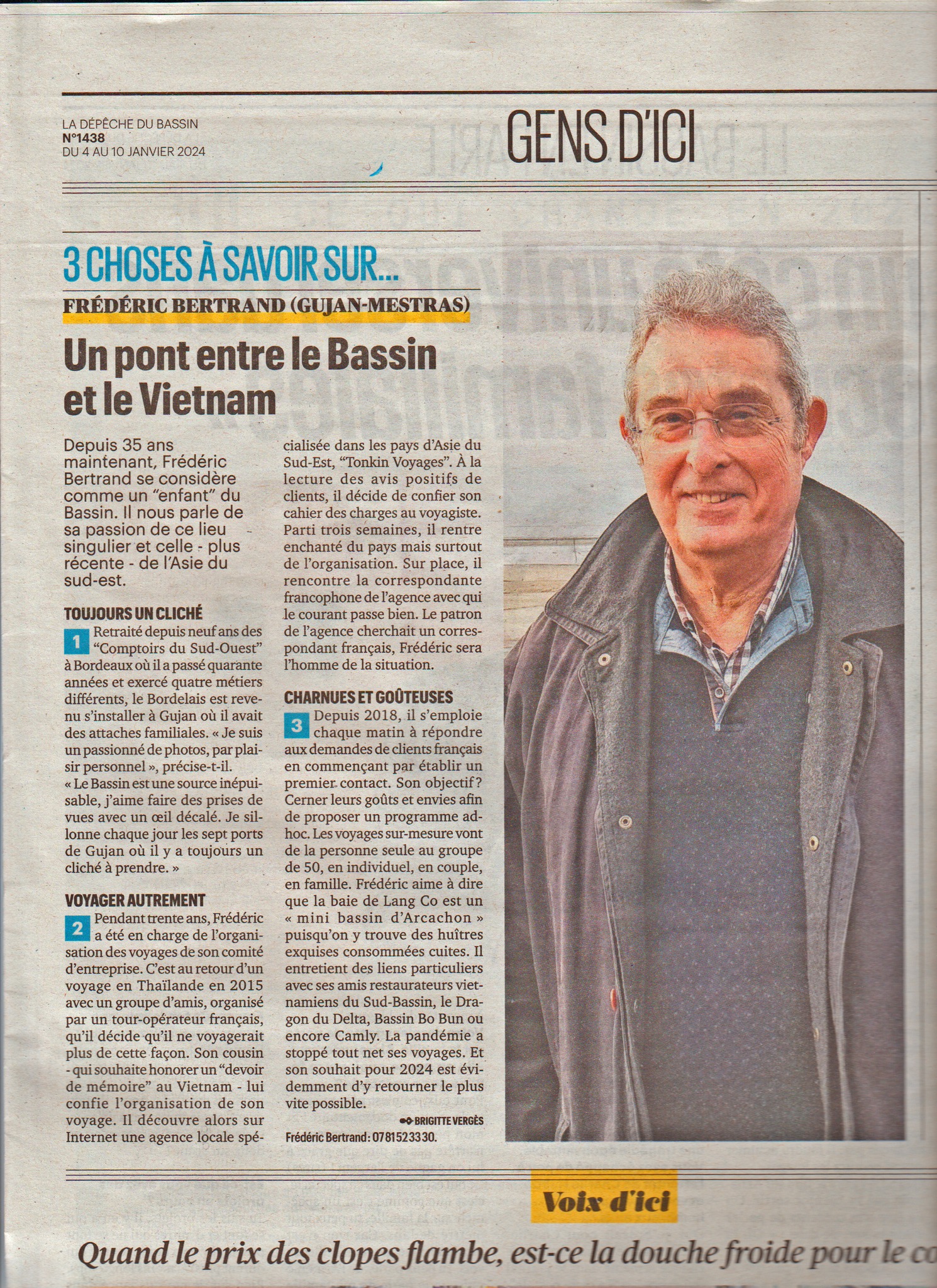 Correspondant de l'agence locale Tonkin Voyages en France Frederic Bertrand